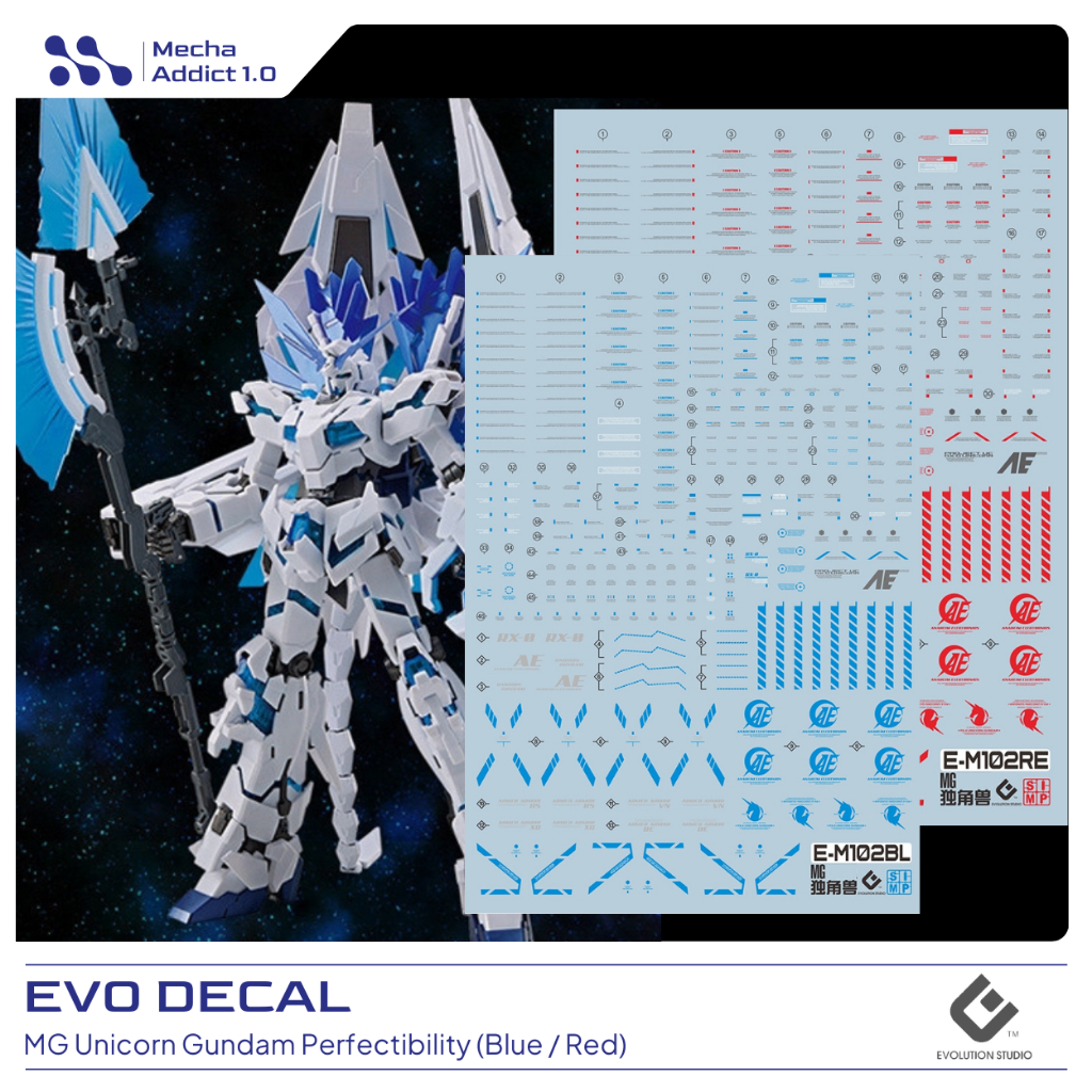 Water Slide Decal MG Unicorn Gundam Perfectibility by EVO SIMP