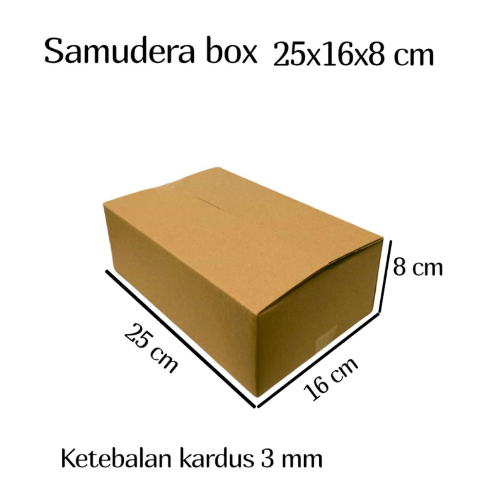 

kardus karton box uk 25x16x8 cm ST singgle wall polos