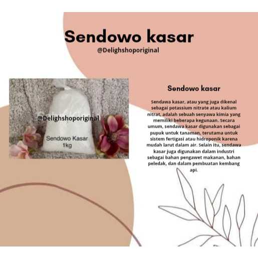 Sendowo kasar 1kg/Sendowo/Sendawa/Cendawa/Garam Sendawa-Kasar