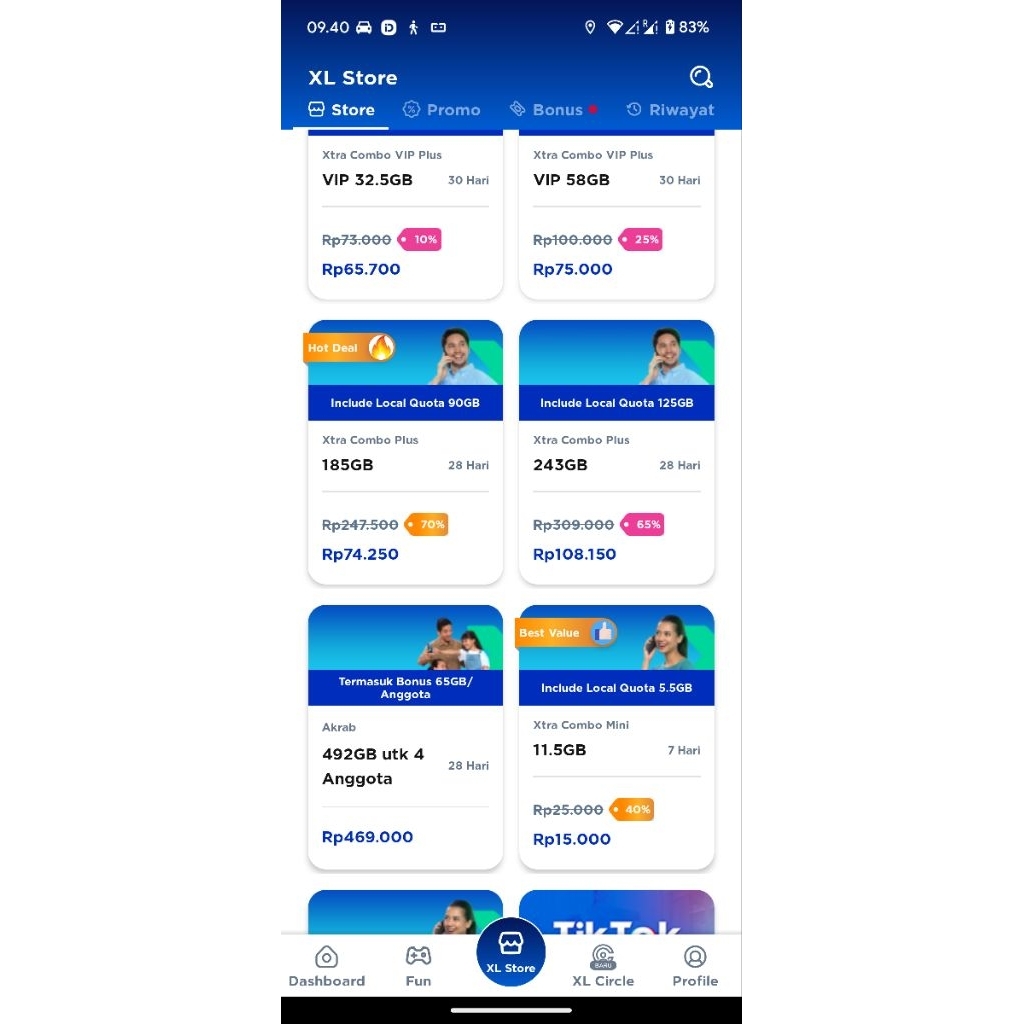 Kartu XL Diskon 70% bukan diskon 80% diskon 90%