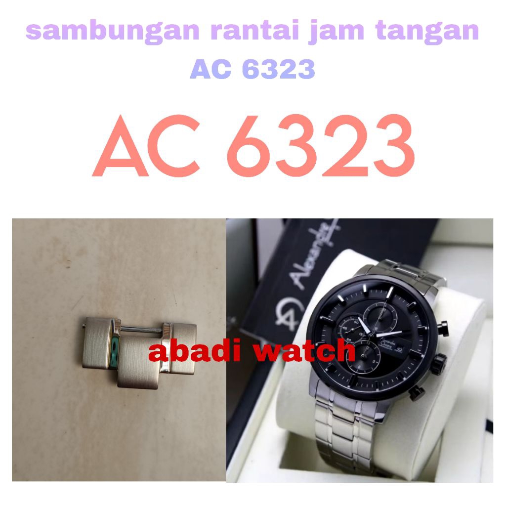 Sambungan Tali Rantai Jam Tangan Alexandre Christie Original AC 6323
