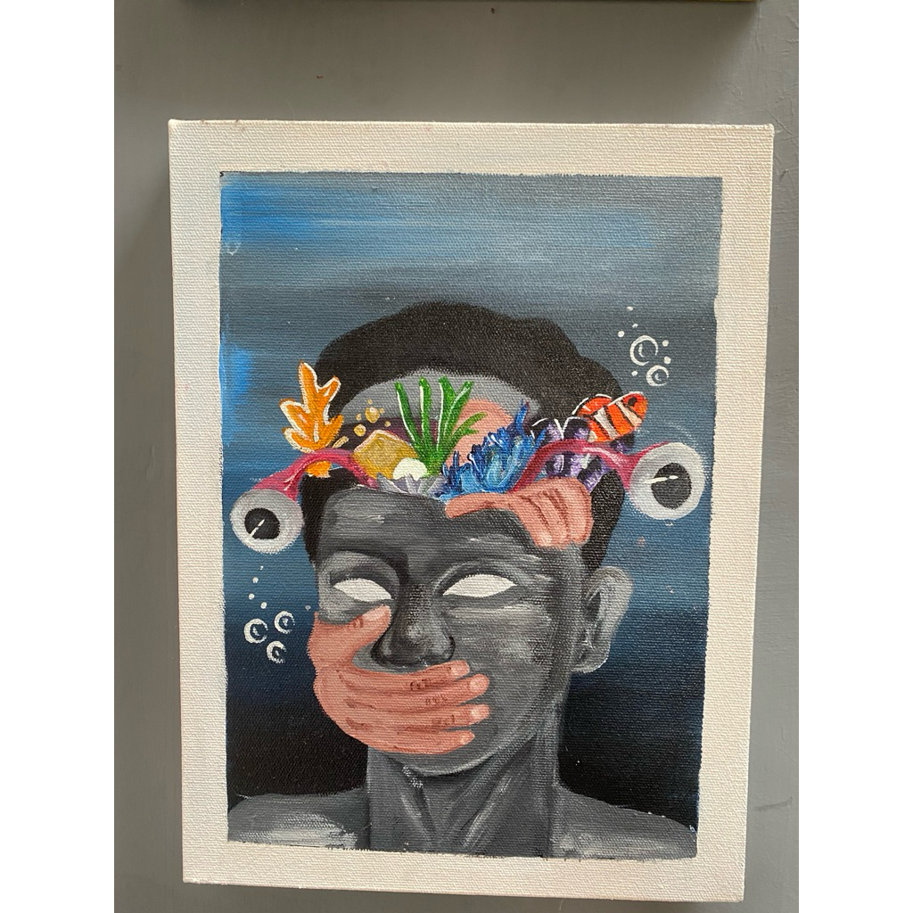 

art lukisan manual dengan tema of of the box, karya ini dibuat menggunakan tangan dan imajinasi sendiri