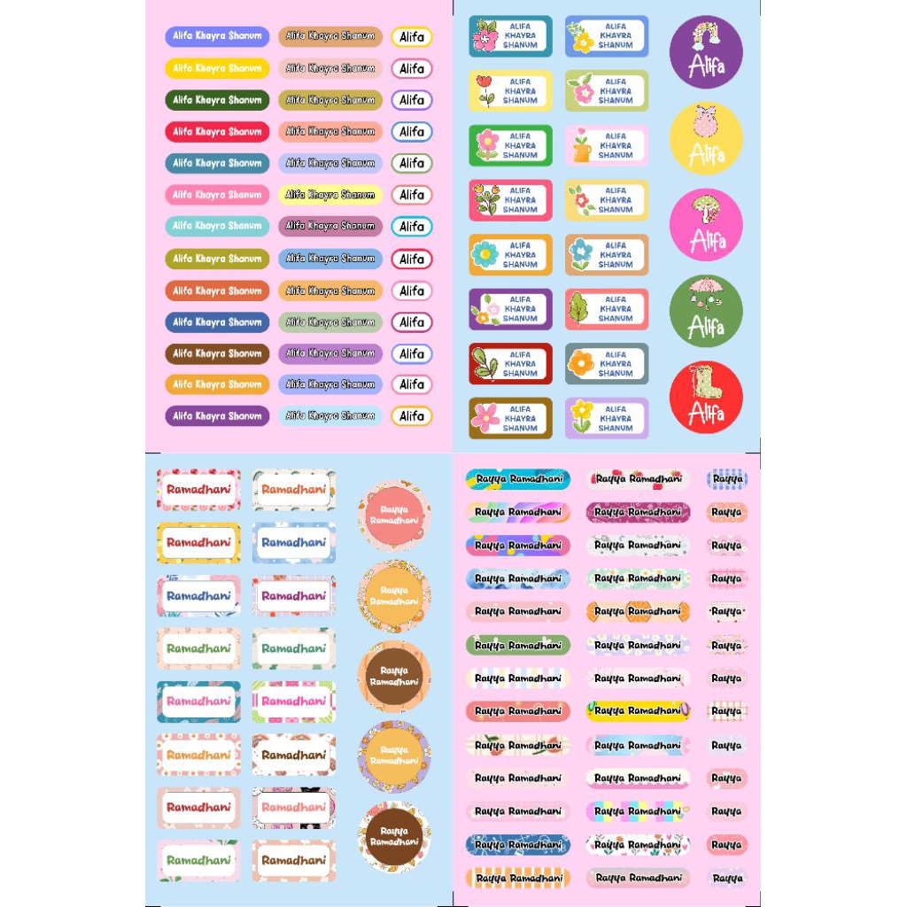 

Sticker Nama Waterproof
