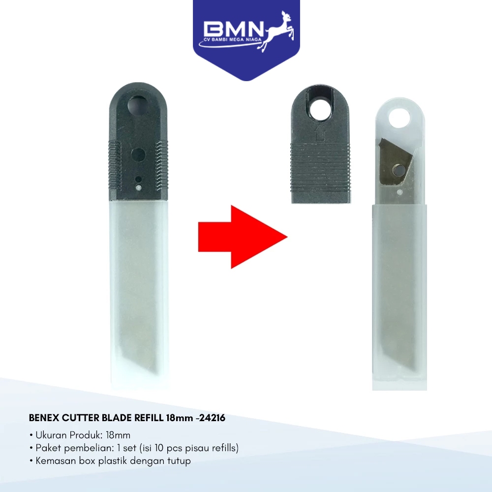 

BENEX Isi Cutter Edisi Refill Cutter Blade 18mm 1 Set Original