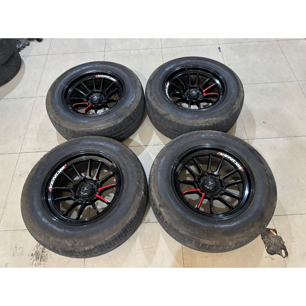 Jual Velg Venom Ring 18 LEBAR 9 Baut 6X139 ET0 LIKE NEW + BAN 265 60 R18 TH 2024 LIKE NEW PNP PAJERI