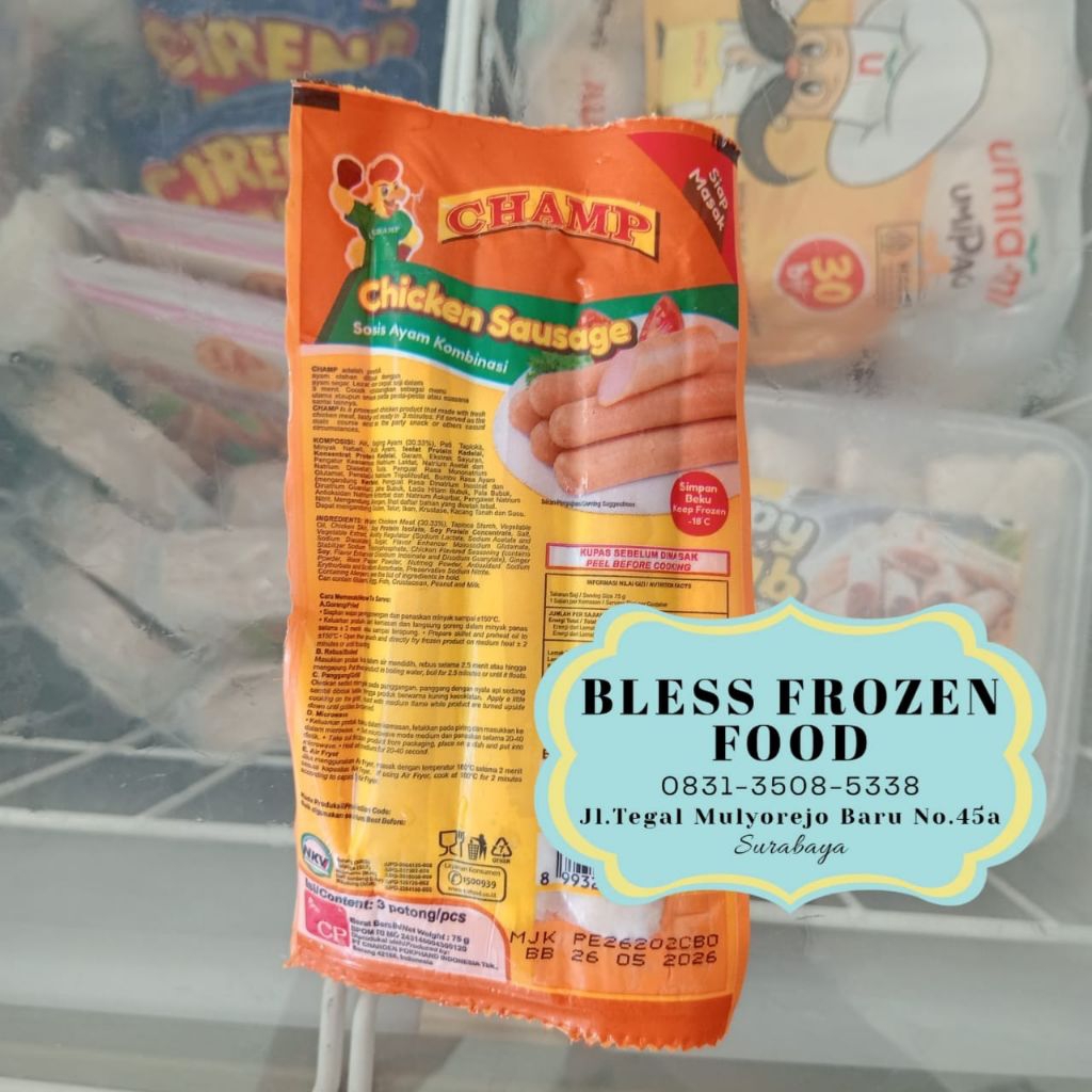 

BFF❄️ CHAMP SOSIS AYAM ISI 3 BIJI 75gr