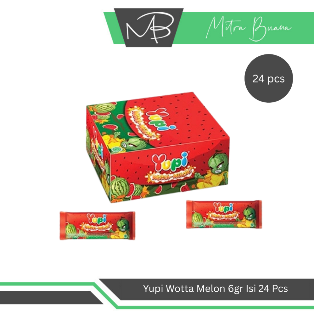 

Yupi Wotaa Melon 1 Box Isi 24 Pcs x 6gr - Permen Kenyal Rasa Semangka Berbentuk Lucu Enak Murah