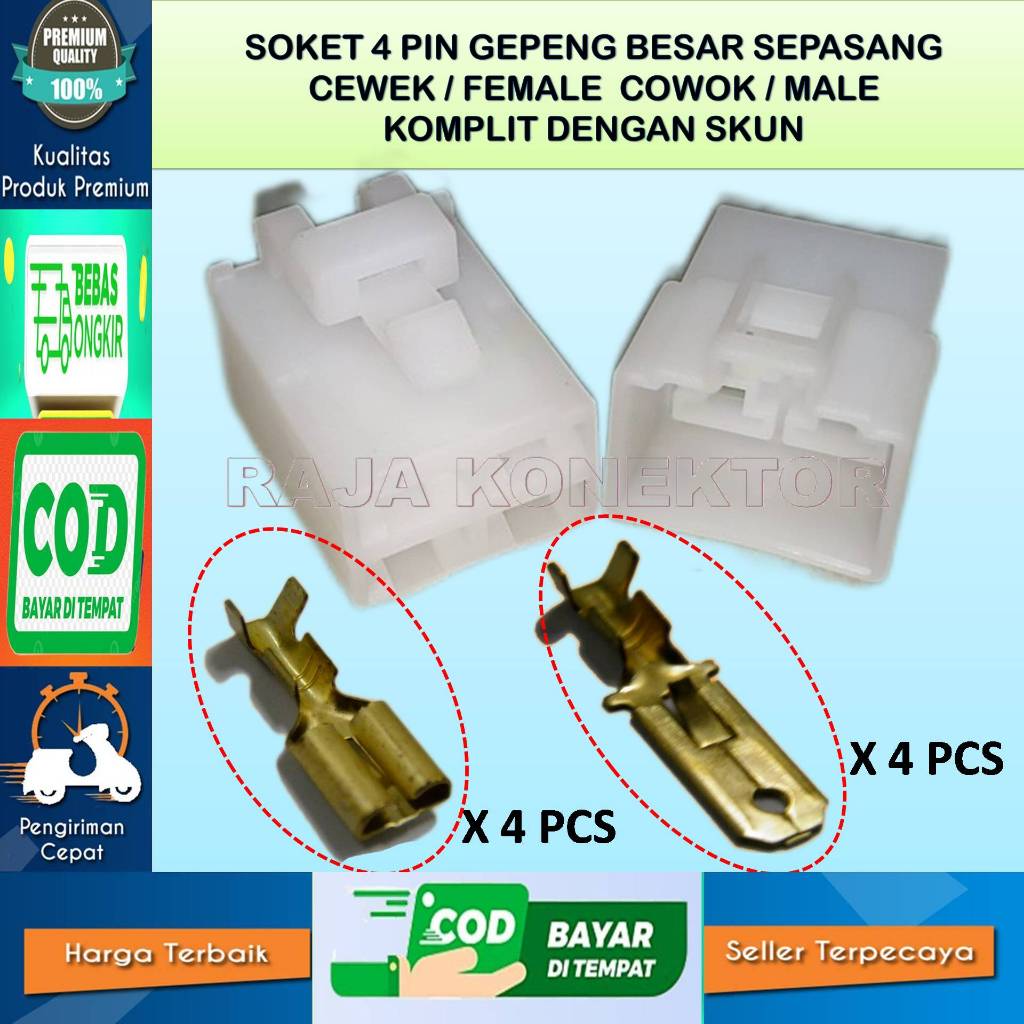 SOKET KABEL MOTOR 4 PIN BESAR -SOKET –SOKET KABEL–4 PIN- SOKET KABEL -SOKET KABEL- SOKET-SOKET KABEL