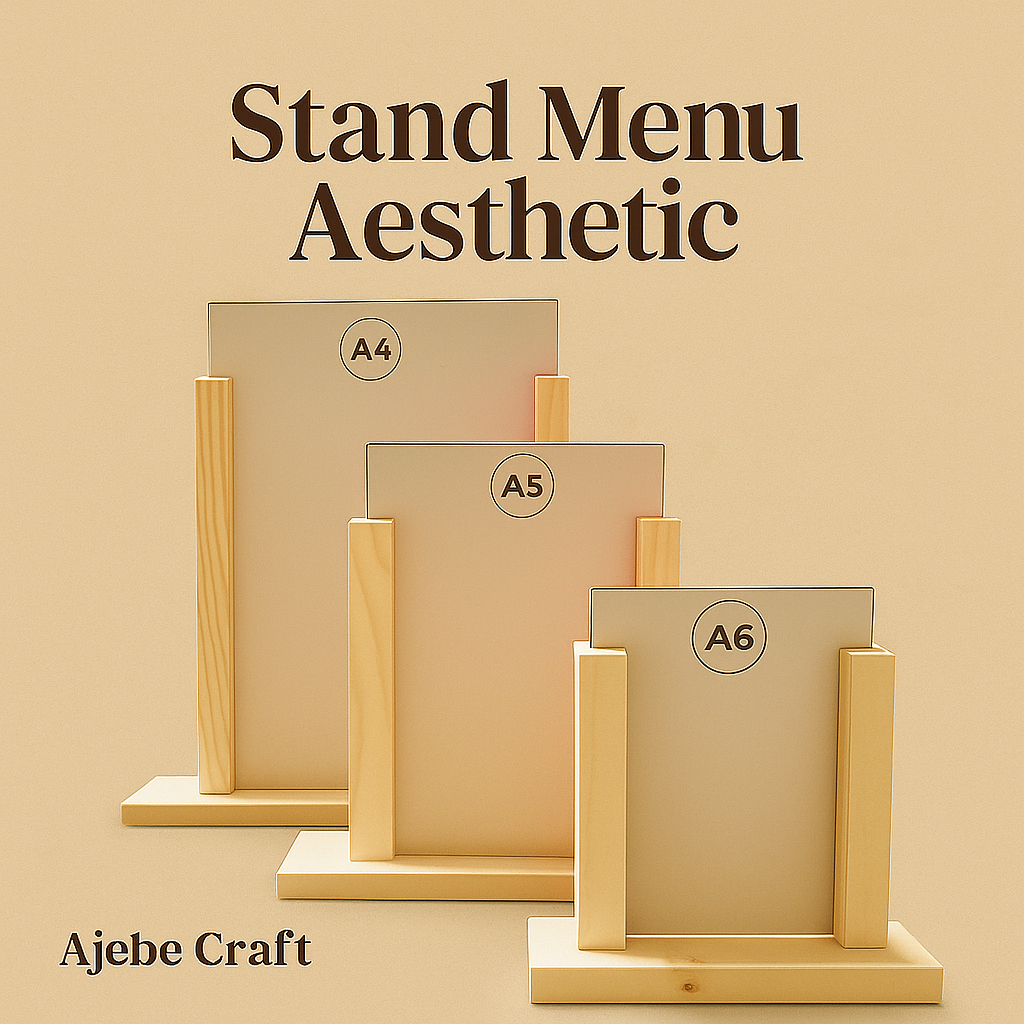 

Stand Display Kayu – Pilihan Alami untuk Menu, Kalender, & Promo