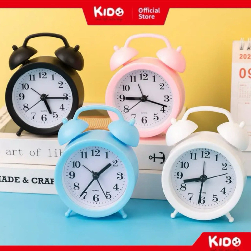 KIDO Jam Beker 3006 Polos / Jam Weker Doff / Jam Alarm / Jam Tidur Alarm / Jam Meja
