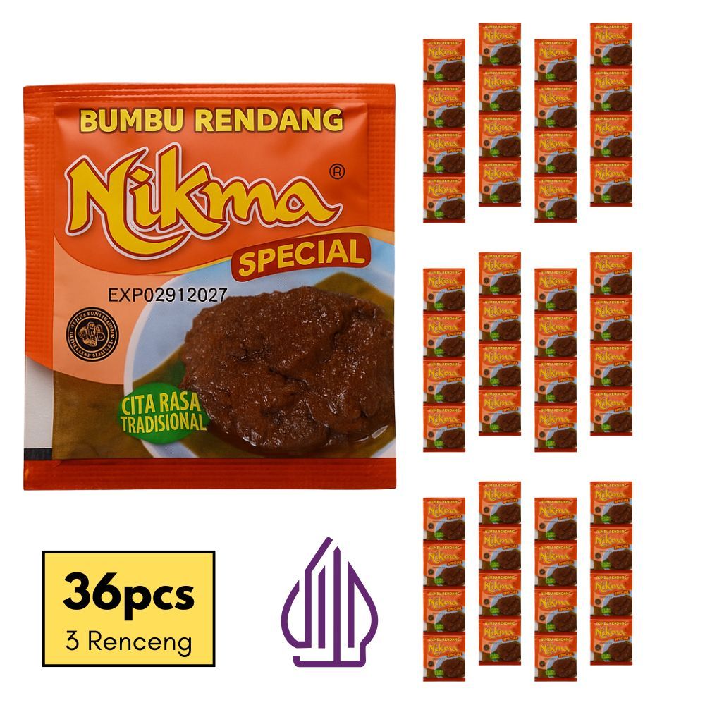 

Bumbu Masak Padang Nikma Rendang Halal Spesial - Isi 3 Renceng (36 Sachet) Paket Hemat Asli Minang