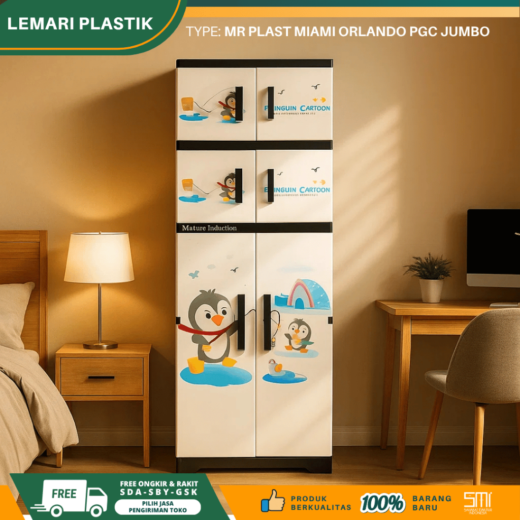 Lemari Plastik Gantung Mr Plast Miami Orlando PGC Jumbo / Almari Anak Plastik / Lemari Baju Plastik