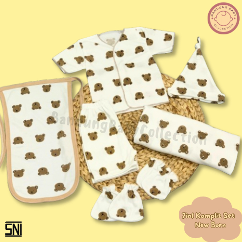 HHH Setelan Kumplit 7IN1 Baju Dan Celana Bayi Seri Beruang Rusa Karakter New Born - Bandung Baby