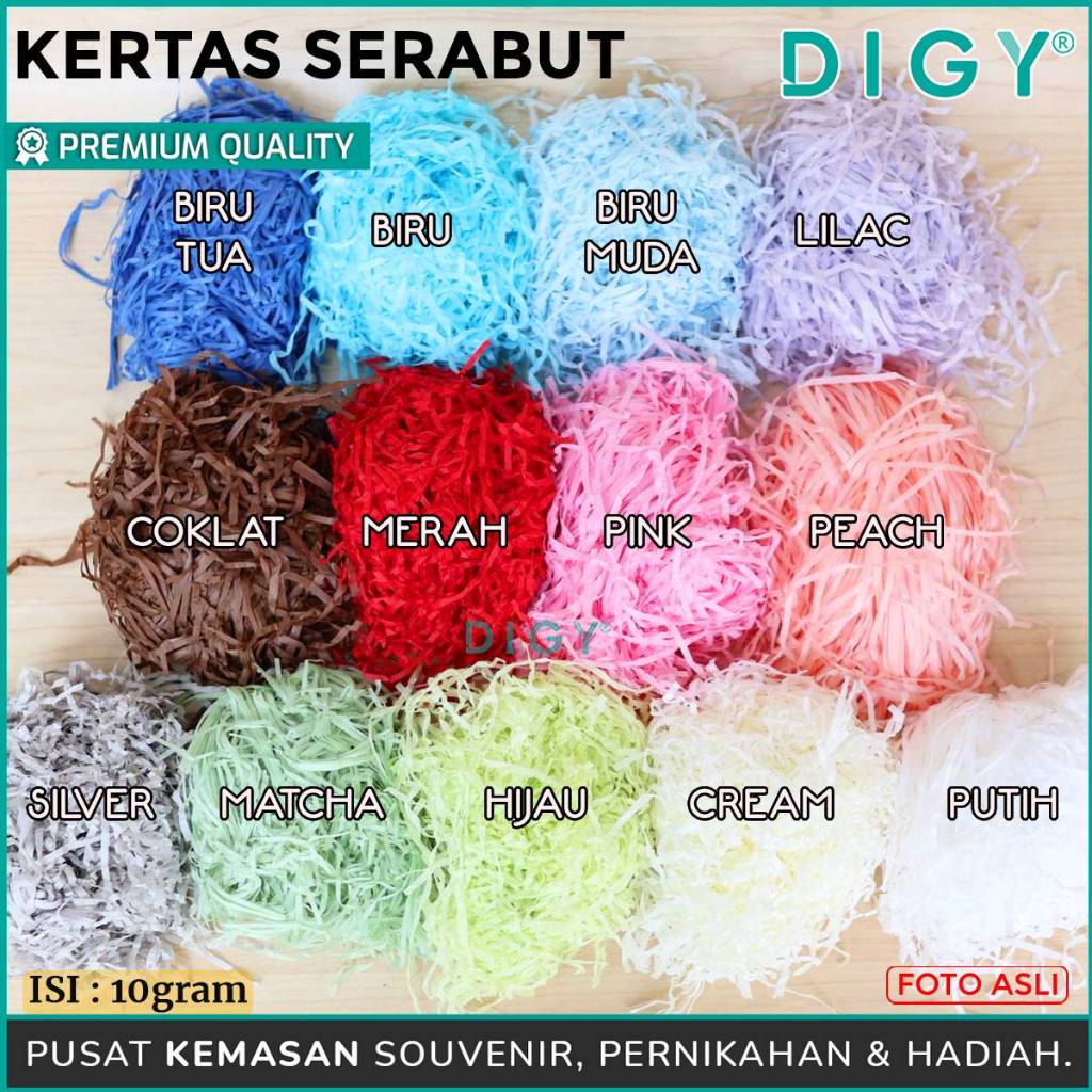 

Kertas Serut Isian Hampers Kertas Cacah (10gr) / Alas Kotak Kado Packing Shredder Paper kertas serabut