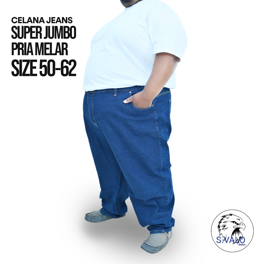 S.VALO Original - Celana Jeans Pria Super Jumbo Melar Termurah terlaris terpopuler Ukuran 52 54 56 5