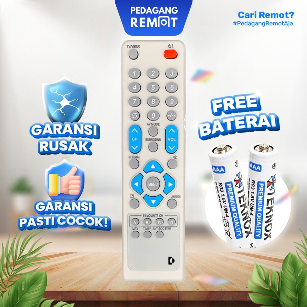 Remot Remote TV Sharp Tabung Slim Flat Alexander Slim II GA872SB