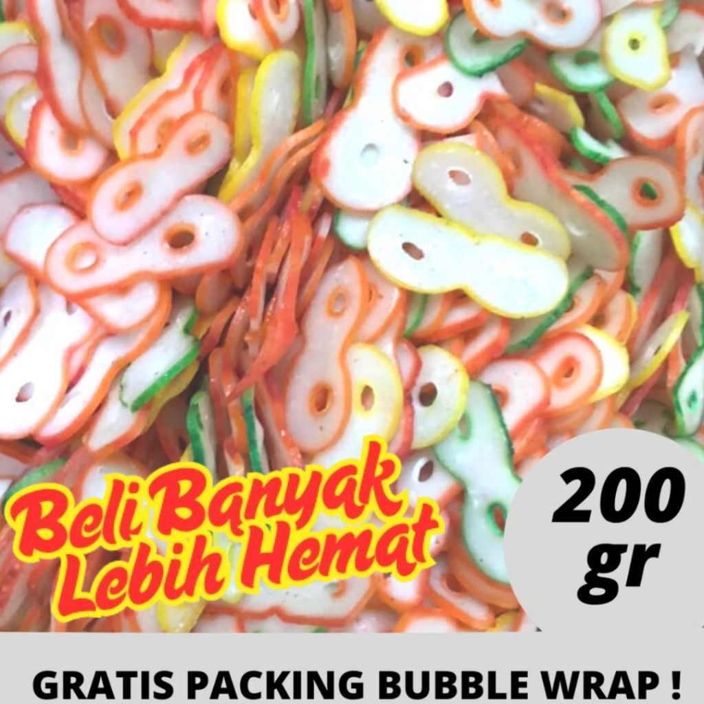 

KERUPUK SEBLAK MENTAH / KRUPUK KERING / KERIPIK ANEKA KERUPUK ANGKA 8 / KERIPIK ANGKA 8 200 gr