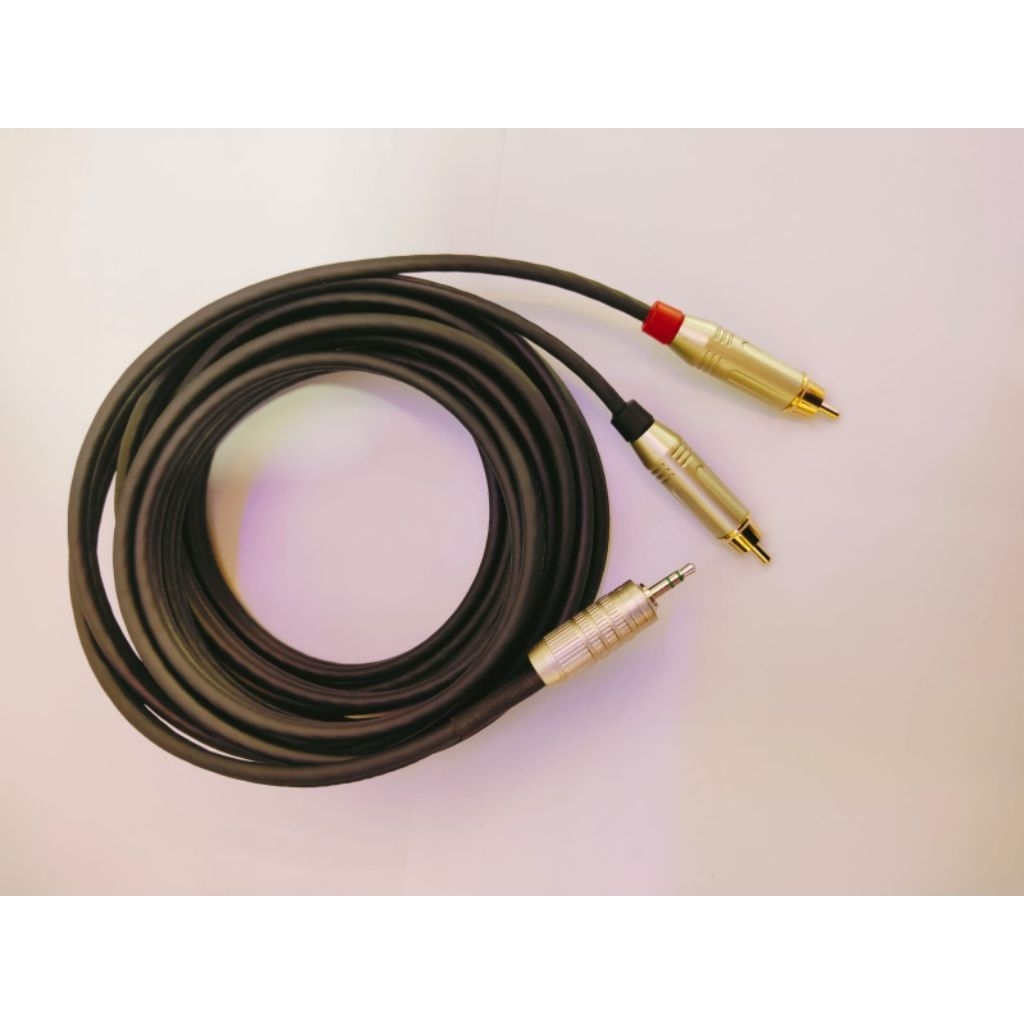 KABEL LAPTOP TO MIXER / KABEL HP KE MIXER - KABEL JACK 3.5mm TO 2 JACK RCA KABEL MOGAMI ORIGINAL JAP