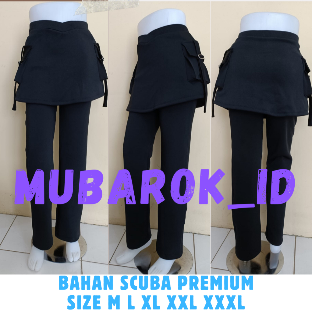 CELANA SENAM ROK KANTONG WANITA/CELANA SENAM WANITA/CBR ROK KANTONG/HITAM