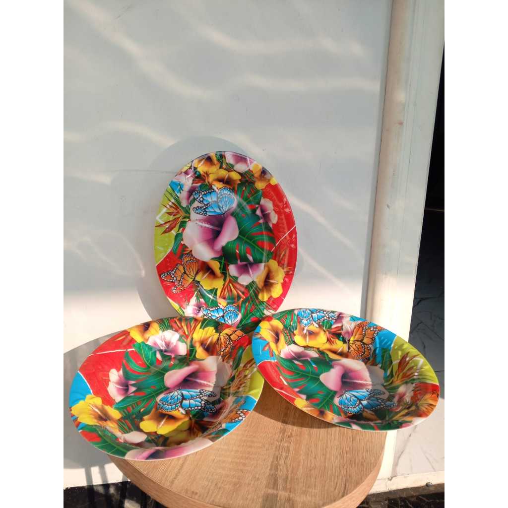 PIRING MOTIF BUNGA /PIRING OVAL BUNGA/NAMPAN BUNGA/NAMPAN SERBAGUNA/NAMPAN OVAL CANTIK /