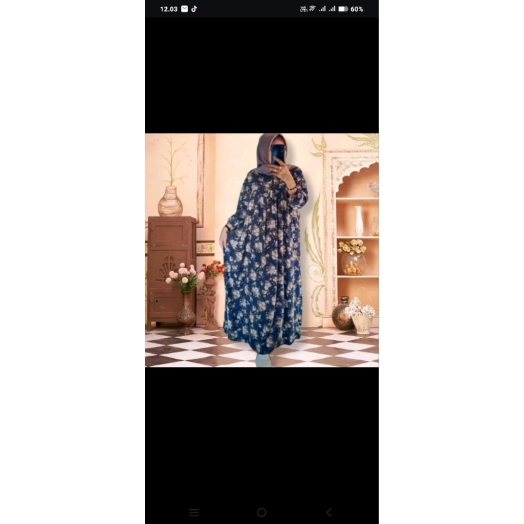 Gamis motif bunga kekinian