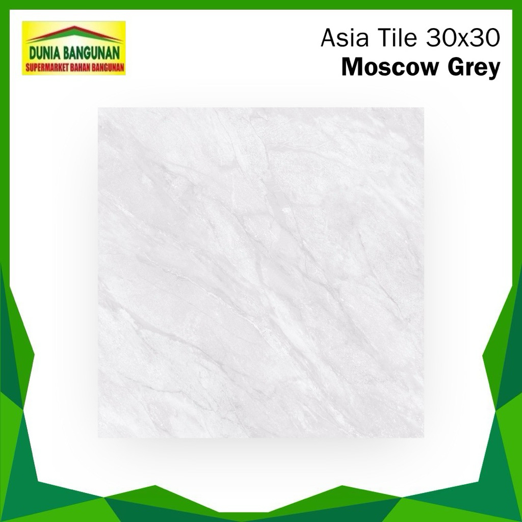 Keramik 30x30 Lantai Asia Tile Moscow Grey Keramik Glossy Abu Marmer