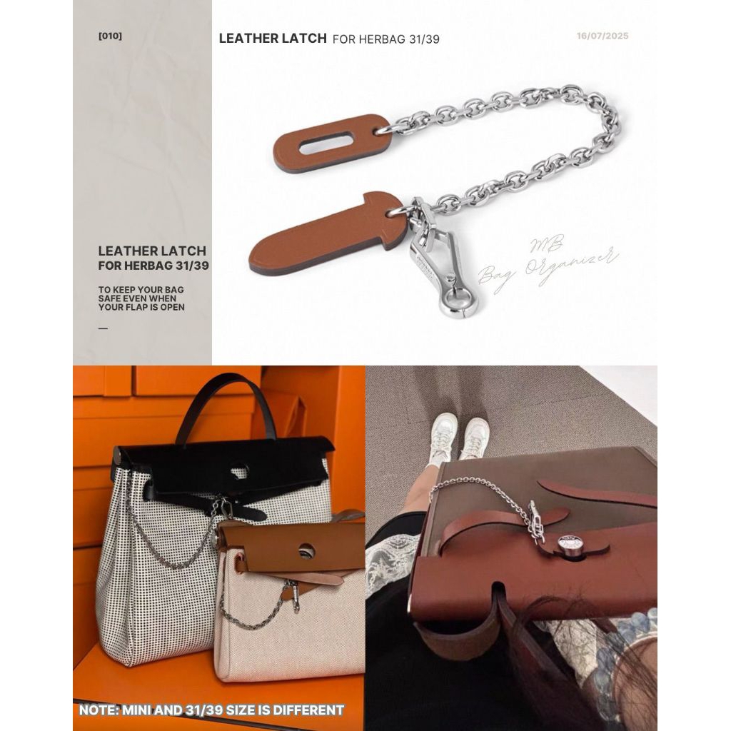 Herbag 31 Leather Latch With Buckle And Chain