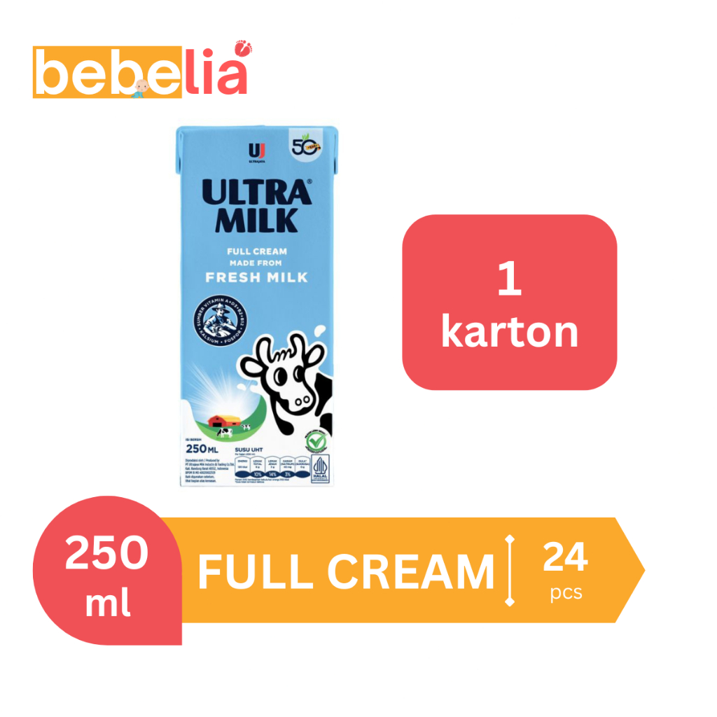

Ultra Milk Susu UHT Full Cream 250 ml 1 karton isi 24 pcs