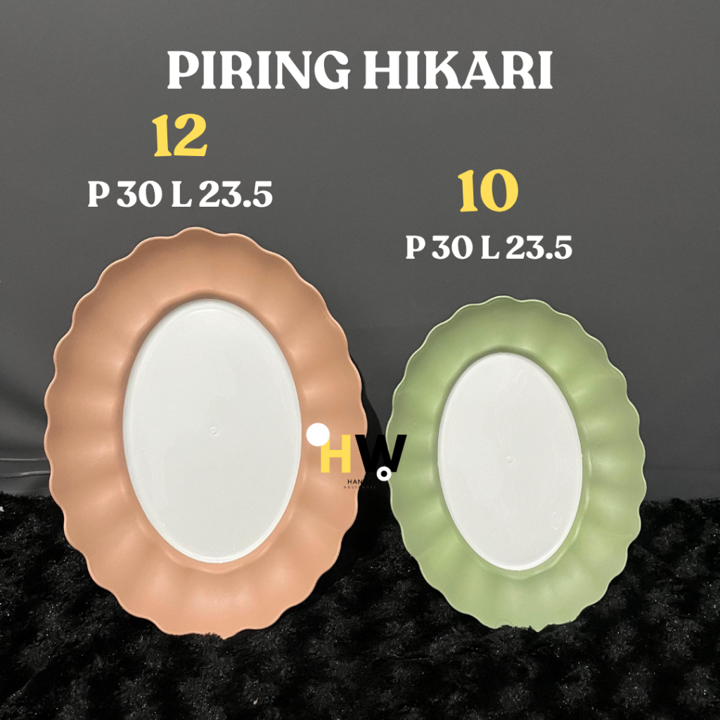 Piring saji makanan plastik/ Piring Makan Plastik oval 12 hikari/ Piring prasmanan plastik/ Wadah Sa