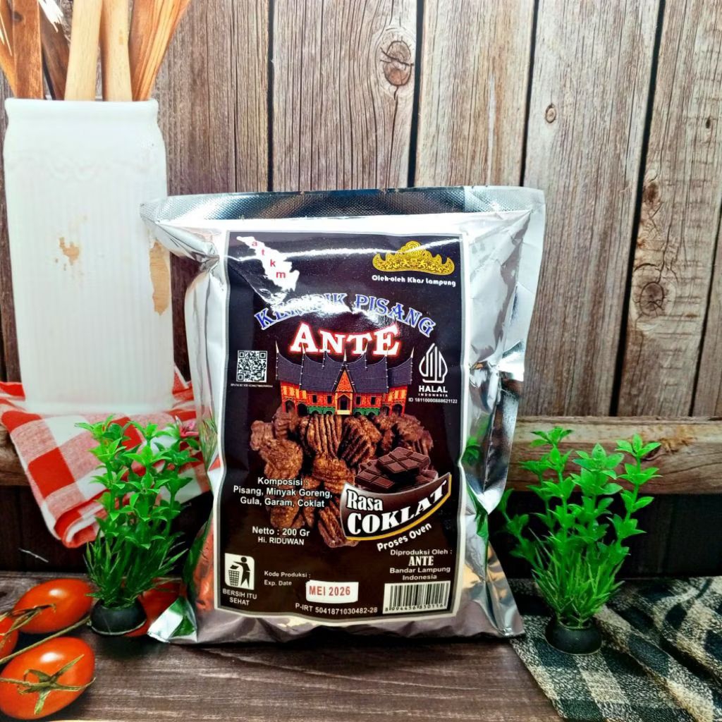 

Keripik Pisang Ante Rasa Cokelat khas Lampung tanpa bahan pengawet