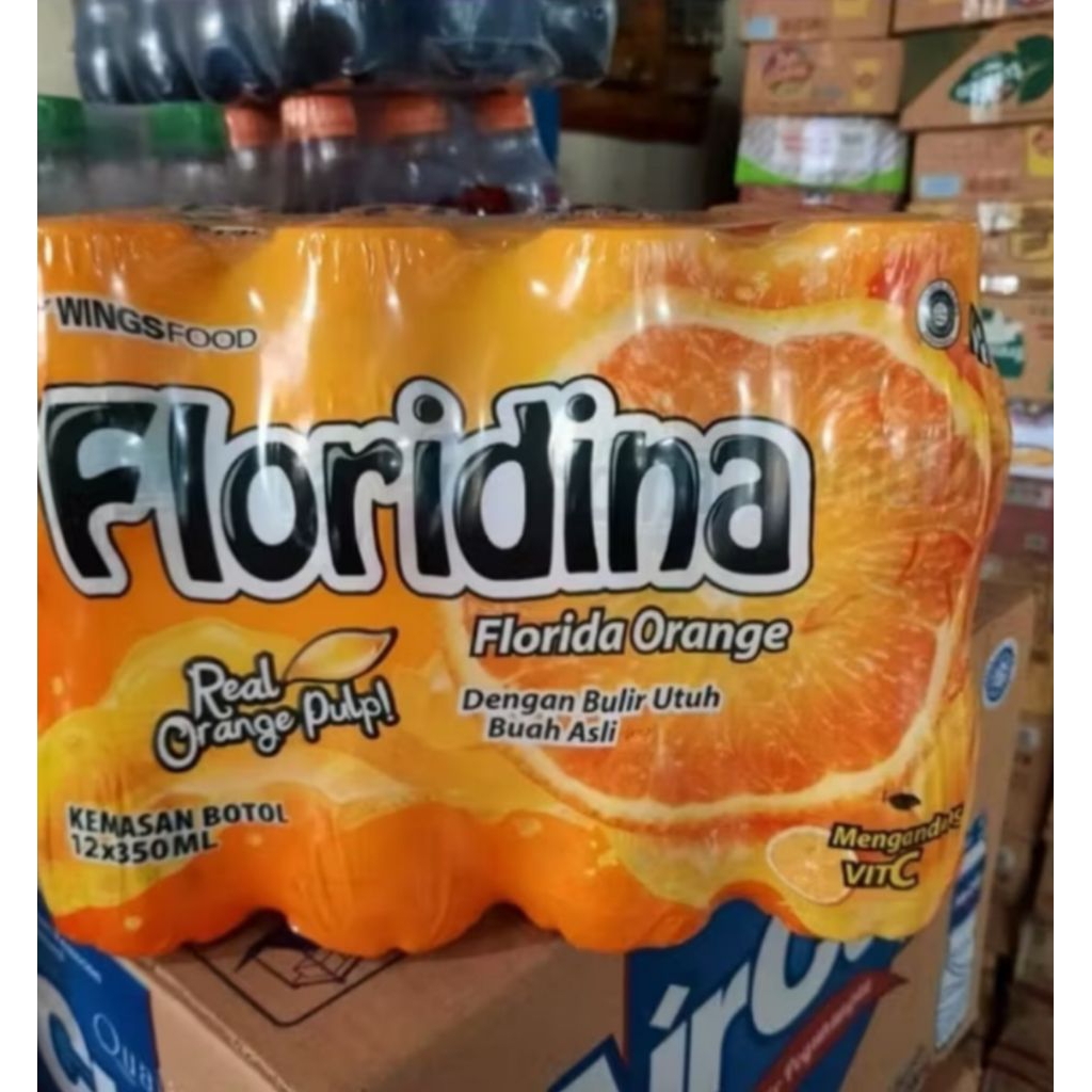 

Floridina orange rasa jeruk 1 karton isi 12 btl 350ml bppn
