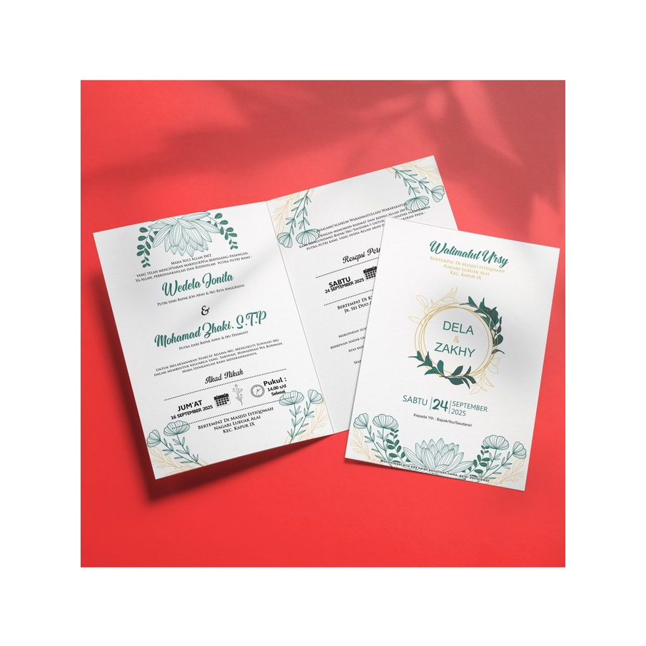 Undangan Pernikahan Lipat 2 – Desain Elegan, Harga Bersahabat aestetik