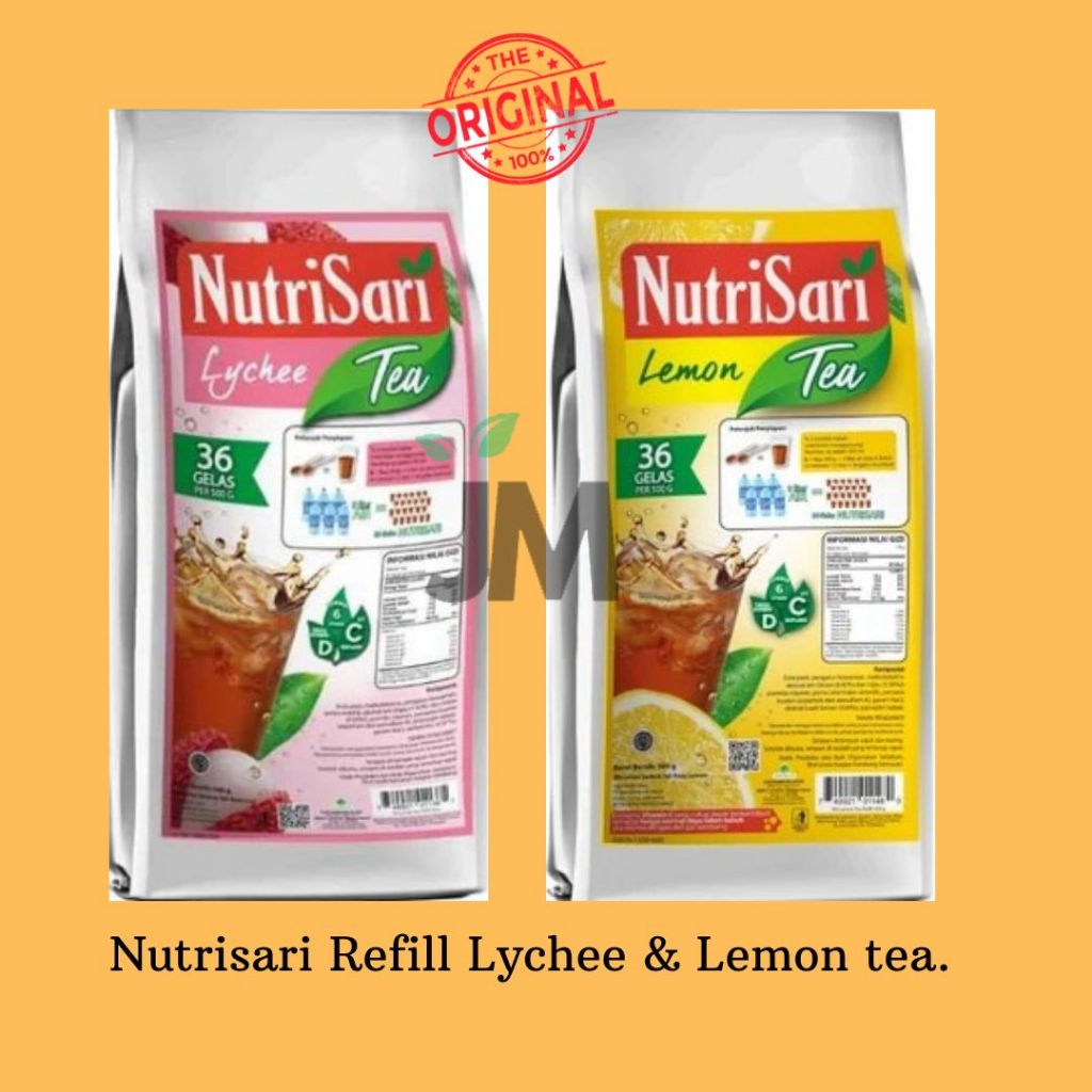 

Nutrisari Lychee Tea & Lemon Tea Refill 400 gram