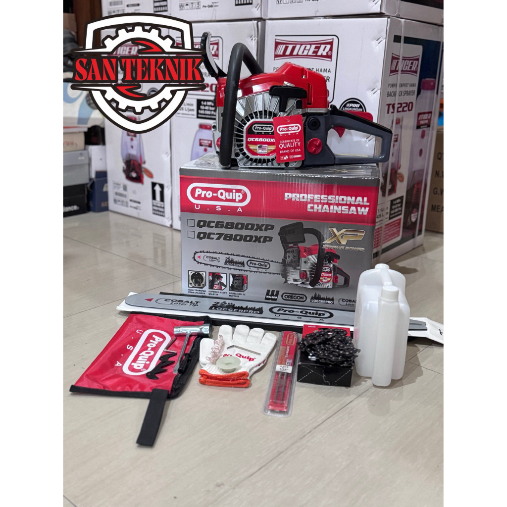 Chainsaw PROQUIP 22" QC6800XP Bar Laser XTREME POWER 2TAK / Mesin Gergaji Kayu Senso PRO QUIP QC 680