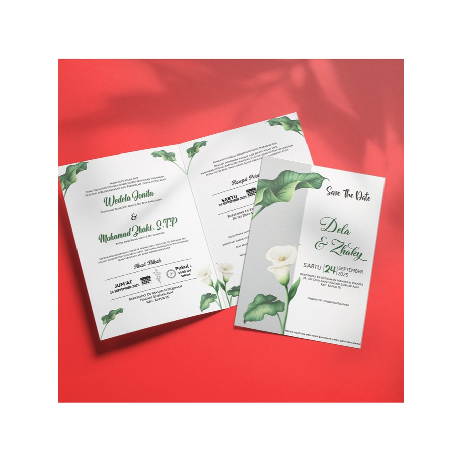 Undangan Pernikahan Lipat 2 – Desain Elegan
