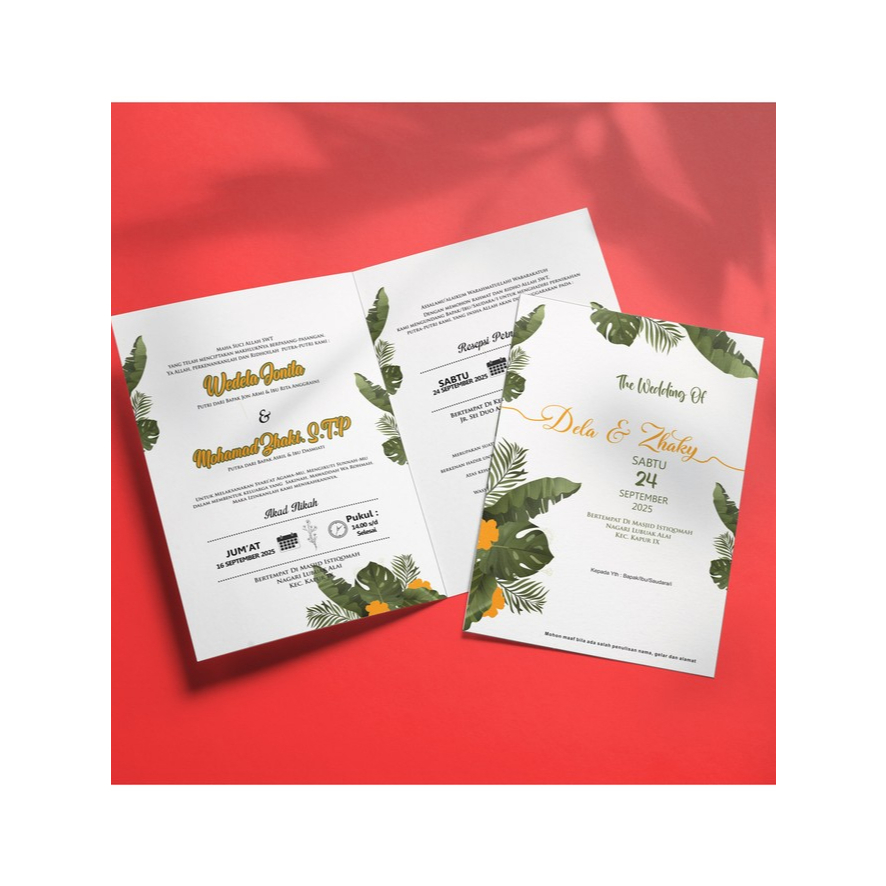Undangan Pernikahan Lipat 2 – Desain Elegan Termurah