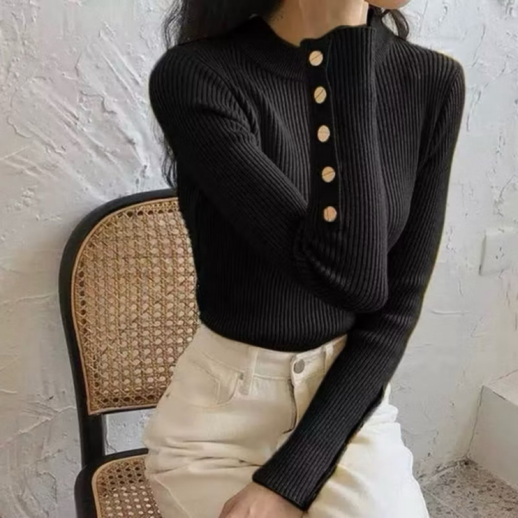 Manset Inner Rajut Inara Knit Wanita / Baju Dalaman Turtleneck Knit / Rajut Manset Wanita / Atasan