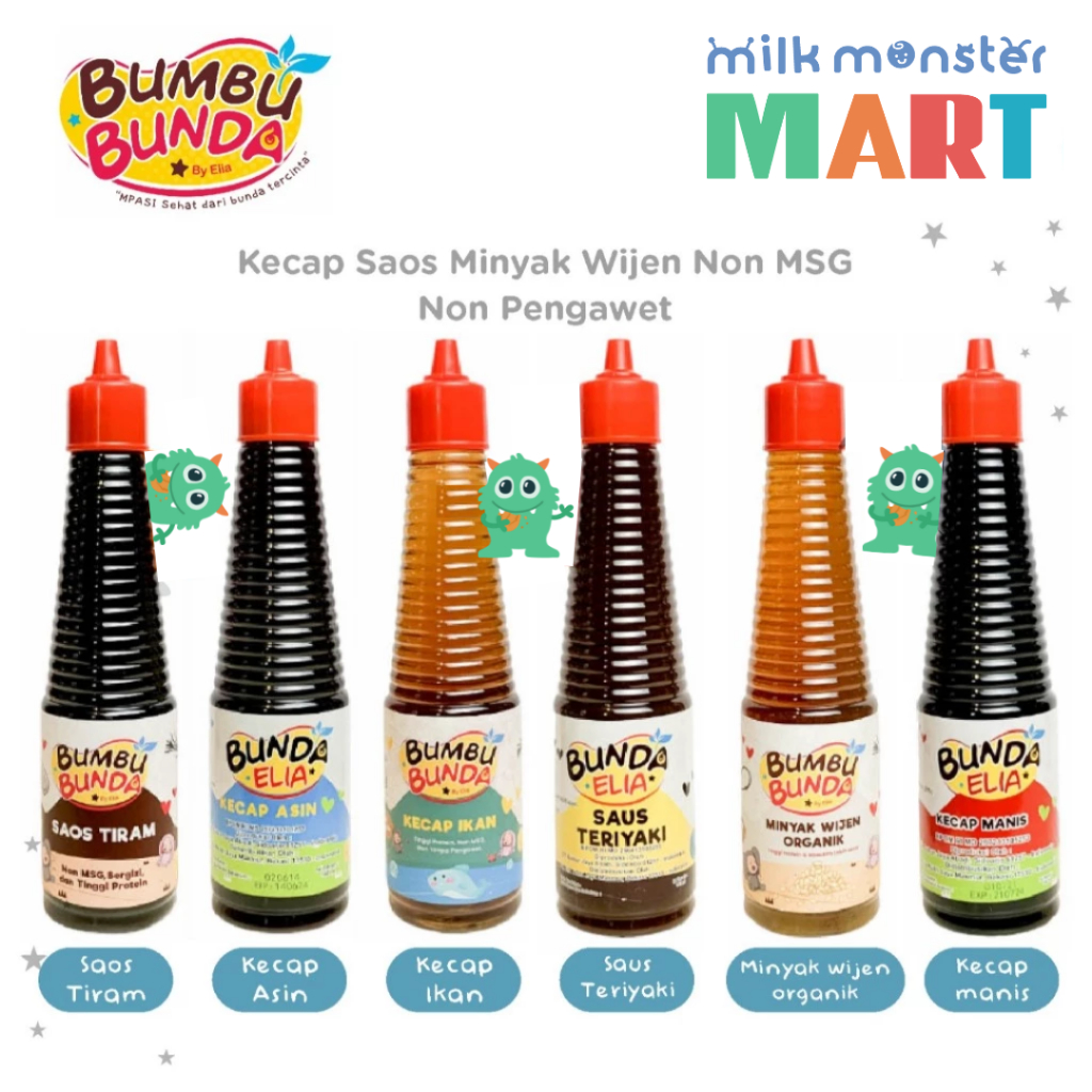 

Bumbu Bunda Elia Kecap Saos Minyak Wijen Non MSG Non Pengawet