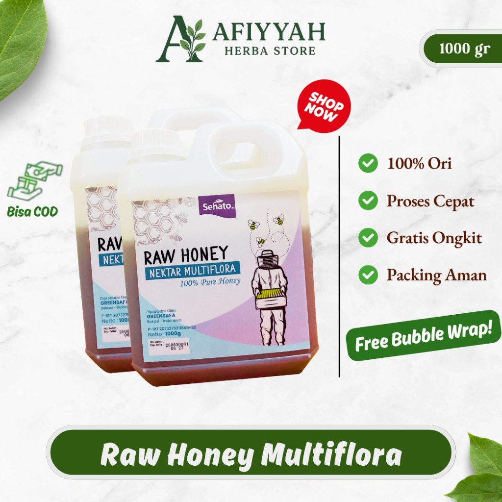 

Sehato Raw Honey Nektar Multiflora - Madu Murni Tanpa Campuran