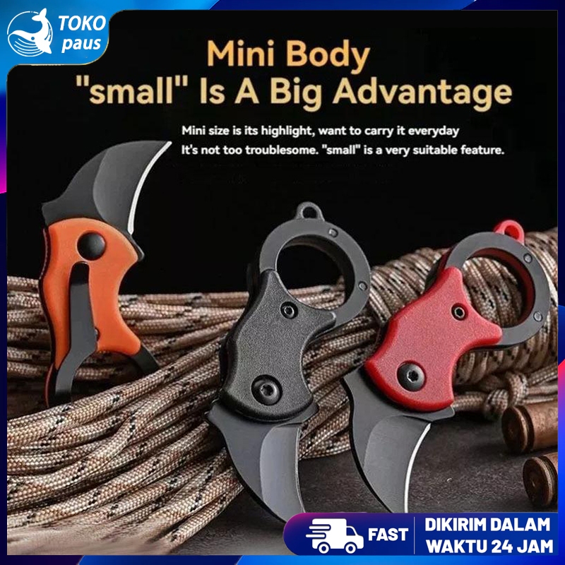 Pisau Saku Kecil Pria Pisau Outdoor Survival Berkemah dan Berburu Pisau Saku Portabel