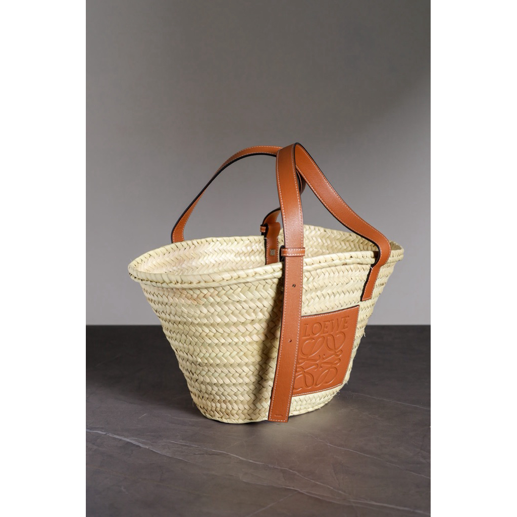 Loewe Medium Basket Top Handle Bag in Natural/Tan