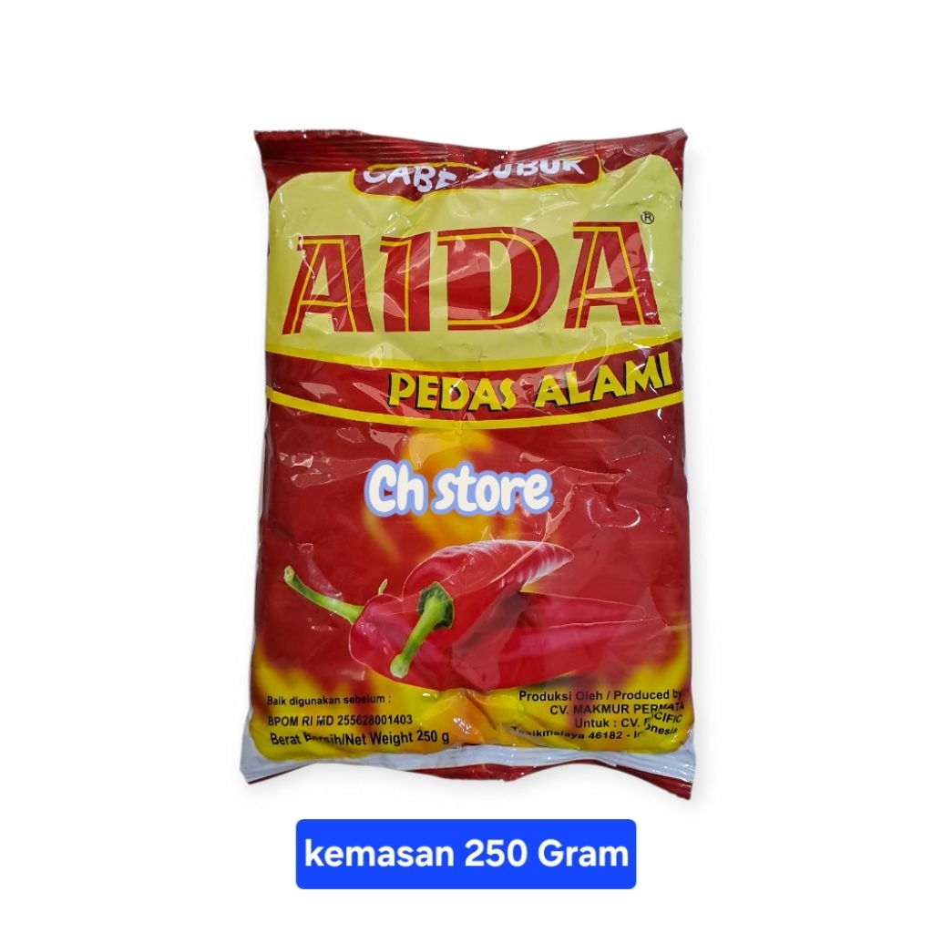 

BUBUK CABAI AIDA KEMASAN 250 GRAM CABAI GILING PEDAS UNTUK BOCI SEBLAK