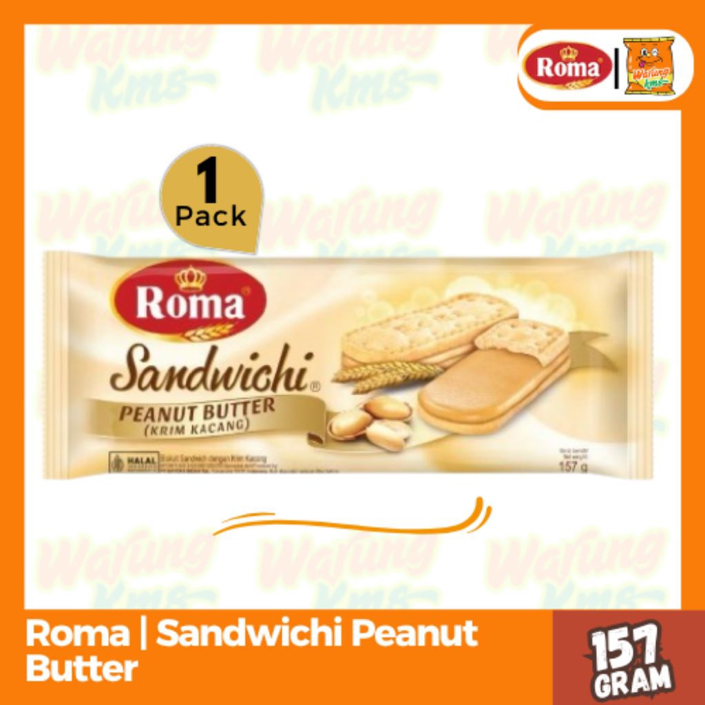

Biskuit Roma Sandwichi Krim Kacang @157g Enak