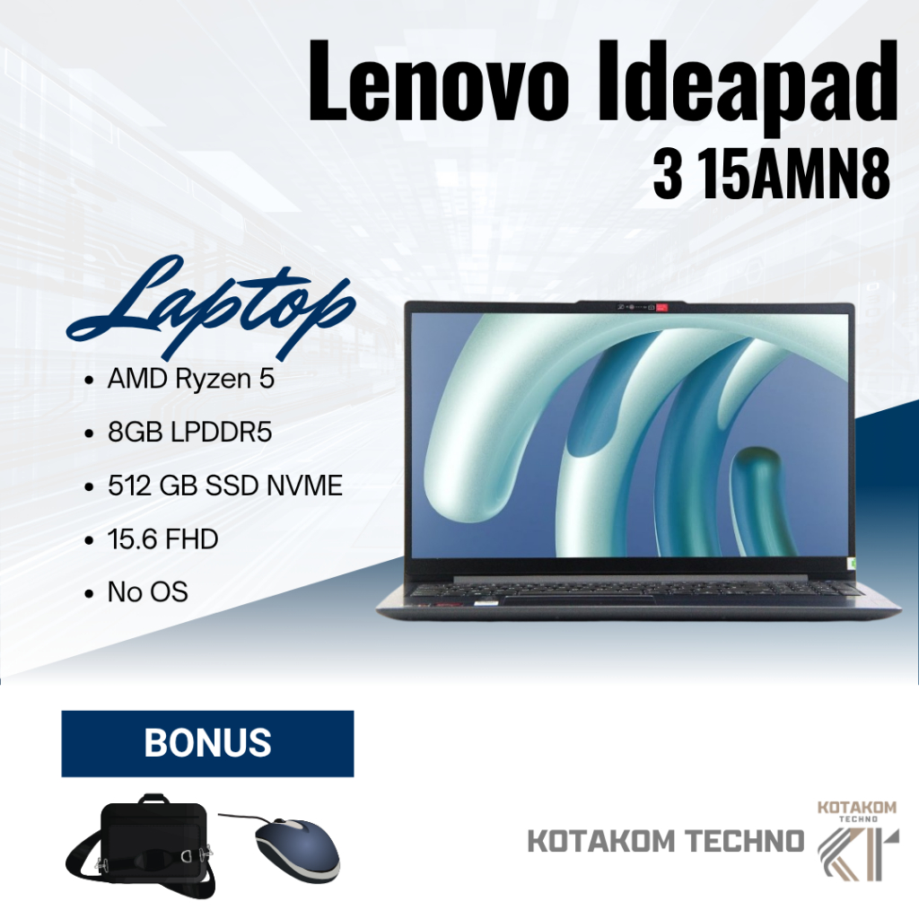 LAPTOP Lenovo Ideapad 3 15AMN8 / Ryzen 5 7520U / RAM 8GB / SSD 512GB / No OS