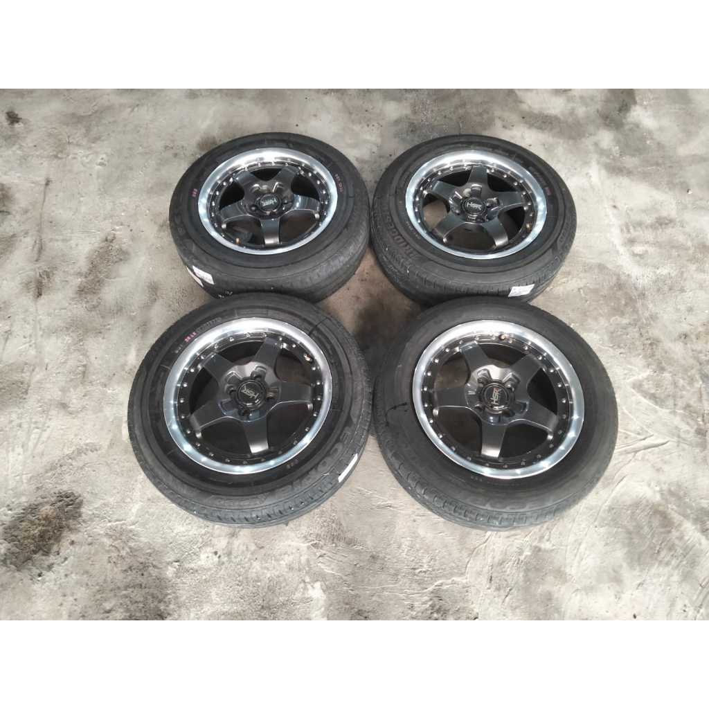 Velg Mobil Seken HSR BOB Ring 16 Lubang 4x100 + Ban 185 65 r15 Cocok SIGRA CALYA MOBILIO DLL