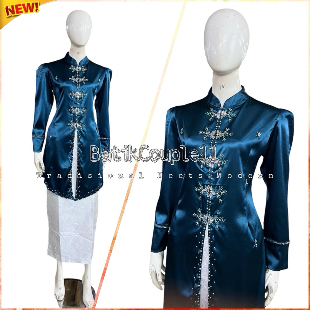 Setelan Baju Kurung Melayu Modern/Set Baju Kurung Melayu Wanita/Baju Kurung Wanita Full Payet