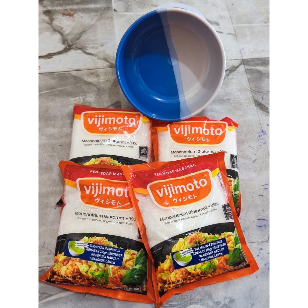 [4 PCS GRATIS MANGKUK] MICIN VIJIMOTO 250GR / MICIN VIJIMOTO 250GR X 4 PCS / PENYEDAP RASA 1KG VIJIM