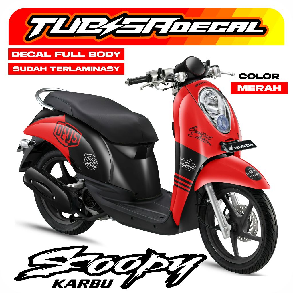 Dekal Stiker SCOOPY KARBU Full Body Decal Sticker Striping Motor SCOOPY KARBU TBS.02
