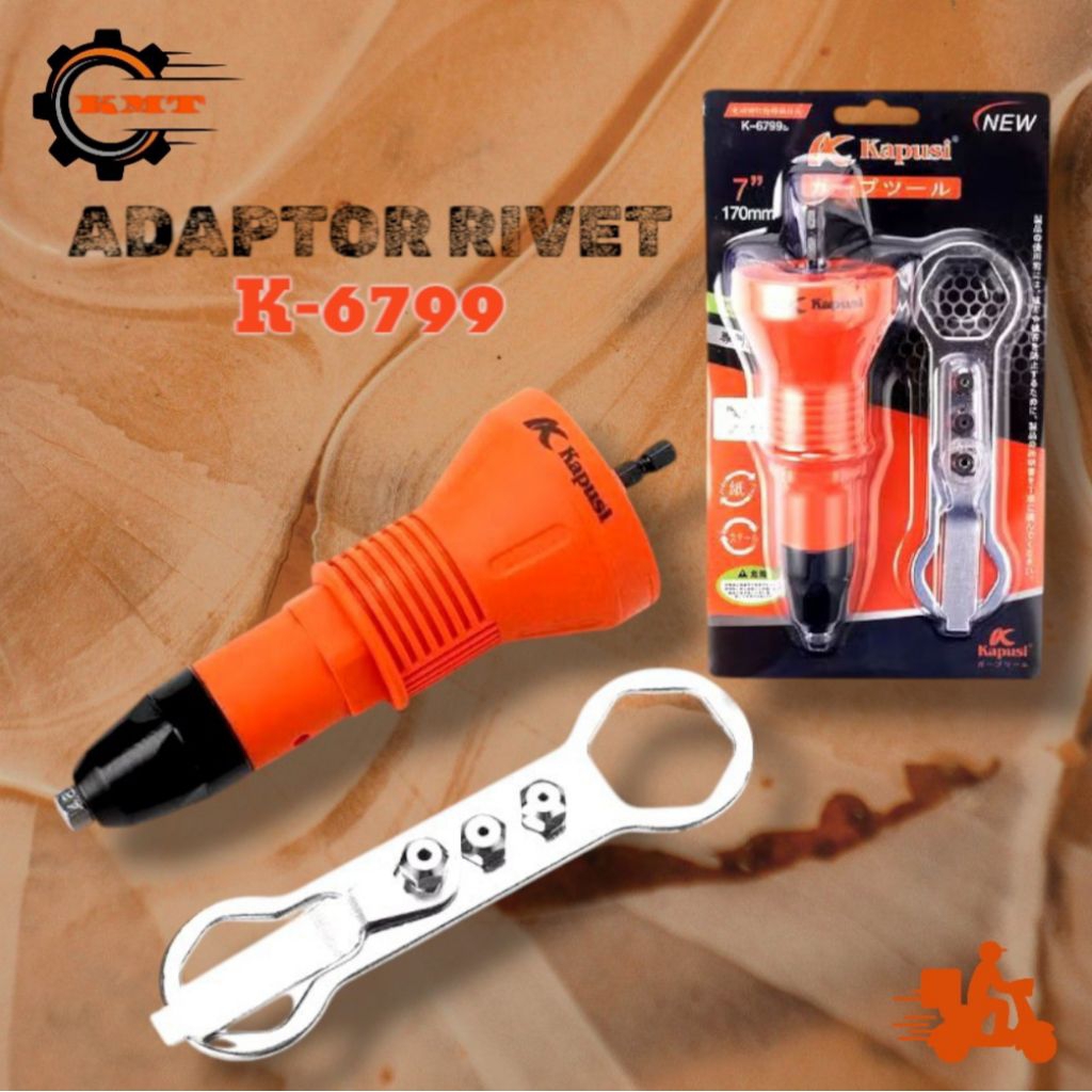 Kapusi Adaptor Rivet/Bor Listrik Kepala Mata Bor Tang Rivet Ukuran 160MM K-6799