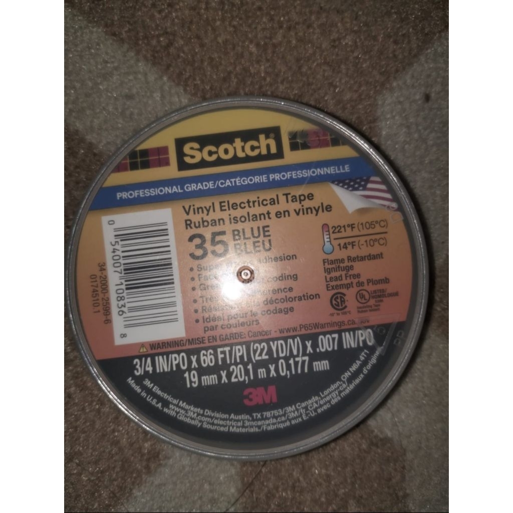 

ORIGINAL 3M Isolasi Scotch 35 Vinyl Electrical Tape biru